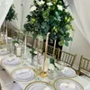 Rektangel Gold Metal Wedding Flower Vase Flower Stand for Wedding Party Table Centerpiece Road Lead Imake933