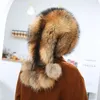 Unisex pełny zadaszony prawdziwy lis futra rosyjska ciepłe ushanka cossack mongolia czapka