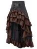 ドレス女性スチームパンクゴシックスカートパーティーフリルハイウエストパンク中世のスカートロングケーキハイウエストレトロビンテージコスチューム服