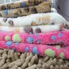 Huisdier Deken Kennels Leuke Poot Voetafdruk Hondendekens Zachte Flanellen Slaapmatten Puppy Kat Warm Bed Cover Slaap