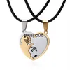 Colliers pendants couple de mode en acier inoxydable Animal Cat Collier de coeur pendentif Collier créatif pour femmes bijoux animaux Gift J230601