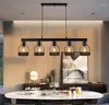 Lustres américain rétro Loft industriel vent lustre fer Cage longue pour Restaurant lampe salon chambre luminaires