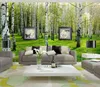 Bakgrundsbilder Anpassade vägg Mural Modern Högkvalitativ tapet 3D vardagsrum TV -bakgrund Landskapsträd PO -papper