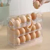 Storage Bottles Egg Holder For Refrigerator 3-Layer Flip Fridge Door Tray 30 Eggs