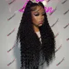 Brazilian Raw Remy Human Hair Natural Curly Full Lace Wig for Black Women 200 Density Pre Plucked Hairline Transparent HD 13x6 Lace Front Wig
