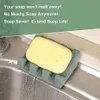 Porte-savon en silicone plat de vidange de savon salle de bain inclinaison vidange boîte à savon plateau en éponge Portable support de rangement en éponge de cuisine créative
