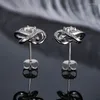 Boucles d'Oreilles Clou Classique Simple S925 Argent Sterling Plaqué Or 18K VVSI Momulberry Stone Rose Excellente Coupe Convient au Quotidien des Femmes