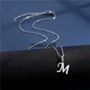 Hanger Kettingen Eenvoudige Rvs A-Z Letters Ketting Unisex 26 Alfabet Initialen Charme Ketting Voor Vrouwen Mannen Sieraden Geschenken J230601