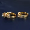 Anéis de banda de luxo conjunto de anéis de zircão branco feminino moda ouro amarelo noivado casamento para mulheres conjuntos de noiva