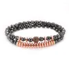 Bracelets porte-bonheur 2 pièces/ensemble Couple Bracelet 8mm CZ boule breloques pour femmes hématite perles hommes bijoux Pulseras