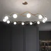 Chandeliers G9 Modern Simple LED Chandelier Lighting For Dining Living Room Bedroom Indoor Round Glass Ball Hanging Lamp Gold