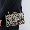 Evening Bags Burgundy Bag Leopard Print Designer Luxury Handbags Sequins Shoulder Tendance2023 Women's Clutch Purse Wedding Crossbody