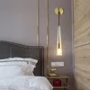 Luminária de parede moderna luxo cristal cabeceira quarto principal luz led escada corredor escada sala de estar nórdica