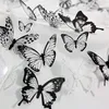 Naklejki ścienne 36 szt. 3D kolorowy kryształowy motyl z kleją