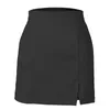 Skirts Autumn Women's Suede Wrap Hip Slit Elegant Skirt High Waist Design Zipper Flap Winter A Line Solid Color Sexy Mini