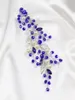 Tocados románticos de cristal azul para boda, diadema hecha a mano con diamantes de imitación, joyería para el cabello, accesorios nupciales, Clips, diadema para mujer