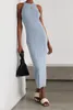 Casual Jurken T0teme Zomer Dames Jurk VIscose Polyamide Mouwloze Tank O-hals High Street Elastische Taille Vloer Lengte