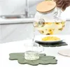 Table Mats 1pc Silicone Leaves Placemat Dining Mug Coffee Cup Cookies Anti-scalding Kitchen Placemats For Kids Tableware