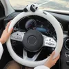 New Cute Cartoon Panda Doll Plush Universal Steering Wheel Auto Seatbelt Cover Imitate Lamb Wool Winter Car Accessories