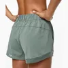 Lu Lu Lemens Womens Align Shorts Yoga Sport Sweatpants Girl Fitness Short Pant Pocketsズボンのズボンを駆け回る大型ヨガパンツアウトドアソリッドカラー