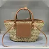 Strandsäckar JC Summer Women Designer Handväska Kvinnor resväskor Raffia Beach Bag Luxury Straw Axel Tote PAGES PASSES BASS PAGS 230420