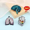 Medical Human Organ Pins Rainbow Heart Love Lung BREATHE Brain Brooches Creative Backpack Badge Enamel Pin for Doctor Nurse Gift