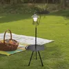 Table portative pliable de meubles de camp petit rond avec le support de lanterne côté de camping pour l'équipement extérieur de patio de pique-nique