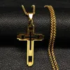 Hanger Kettingen Cross Rvs Choker Ketting voor Man Goud Kleur heren Collier Sieraden corrente masculina N1173S02 J230601