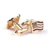 Manschett Länkar Gold America National Flag Cufflinks Fashion Formell Business Shirt -knapp för män Kvinnliga smycken Drop Leverans Tie Clasps Dhjhu