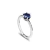 Cluster Rings Genuine 925 Sterling Silver Blue Sparkling Crown per le donne Gioielli Fidanzamento Fede nuziale Bague Femme Anelli all'ingrosso