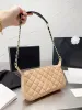 Women Designer Bags Caviar Khaki White Black Classic Handbag Designers Gold-Tone Metal Hardware Chain Quilted Timeless Diamond Quilting Shoulder Bag 25CM