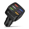 15A Car Charger 6 USB Ports 12V/24V QC3.0 Charger Adapter 5V 3A Fast Charging Quick Charge Auto Power Adapters For iPhone Samsung LG Android