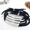 Bangle Ecgift BR005 Anpassad baller rostfritt stål ID -tagg justerbar armband DIY graverat namn