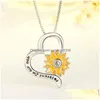 Collane con ciondolo Love Heart Sunflower You Are My Sunshine Collana Donna Bambini Gioielli di moda Drop Delivery Pendenti Dhn2S