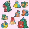 Digitale Dinosaurier-Nummer, PVC-Schuhanhänger, Sandalen, Dekorationen, Zubehör für Clogs, Schnalle, Unisex-Partygeschenke