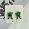 Stud Earrings 2023 Personality Funny Frog Creative Design Exaggerated Cute Cartoon Metal Female Jewelry Wholesale