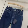 Damesjeans designer jeans met middelhoge taille en licht wijd uitlopende jeans zijn veelzijdige dunne, effen casual dweilbroeken in de lente-zomer O8S1