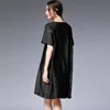 1817# Jry New Summer Fashion Women Dress Dround Round Twist Sleeve Plaid Disual Dress Lady Discal Dress Black Khaki