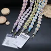 Klasyna Lanyards Boho Rame SCICK Smycz Braided Flower for ID i klawisze ręcznie robiony uszywca stokrotki z pasującym nauczycielem brelingu