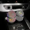 Ny Crystal Car Trash Can Bling Diamond Car Garbage Can Container Reflasket Rhinestone Auto Trash Bin med Lid Storage Box