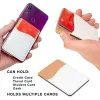 Sublimeringskorthållare pu läder mobiltelefon bakklistermärke med självhäftande vita tomma pengar pocket kreditkort täcker julklappar FY5494