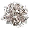 Tenda 100 Pz Ganci in plastica Clip a coccodrillo Anello Morsetto Clip Morsetti Anelli apribili 3,5x1 cm Ferro argento