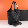 Grande sacola acolchoada bolsa designer de luxo saco de praia sacos de compras mulheres bolsa de ombro de pele carneiro bolsa de couro genuíno moda lett241m