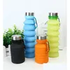 Water Bottles Portable Sile Bottle Retractable Folding Coffee Outdoor Travel Drinking Collapsible Sport Drink Kettle Vt0037 Drop Del Dhuod