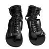 Neue Sandalen für Männer Schwarz Weiß Schnalle Männer Sommer Sandalen Mode Handgemachte Pu Leder Herren Schuhe Kostenloser Versand
