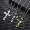 Hanger Kettingen Mode Heren Twee Kleuren Roestvrij Stalen Kruis Ketting Hip Hop Ketting voor Mannen Roestvrij Stalen Sieraden Halloween Party Gift J230601