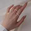 Couple Rings 925 Sterling Silver Sparkling Simple Gypsophila Adjustable Sparkling Ring Suitable for Women's Anniversary Wedding Party Gifts Exquisite Jewelry