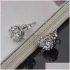 Stud Nieuwe Aangekomen Vrouwen 925 Sterling Sier Crown Earring Shiny Crystal Simated Diamonds Engagement Beautif Sieraden Drop Leveren Dhord
