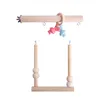 Training Parrot Swing Natural Wood Bird Toy Wooden Stand Perch with Bright Color Chew Toys Cage Accessories for Small Birds