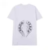 Hommes t-shirts Marque Top T-shirt Ch Blanc Court Lettre En Relief Fer À Cheval Sanskrit Croix Motif Designers T-shirts Femmes T-shirts Taille Asiatique S-XXL